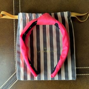 Lele Sadoughi Headband | Bright Pink Silk